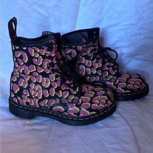 Dr. Martens 1460 Pink and Yellow Leopard Boots